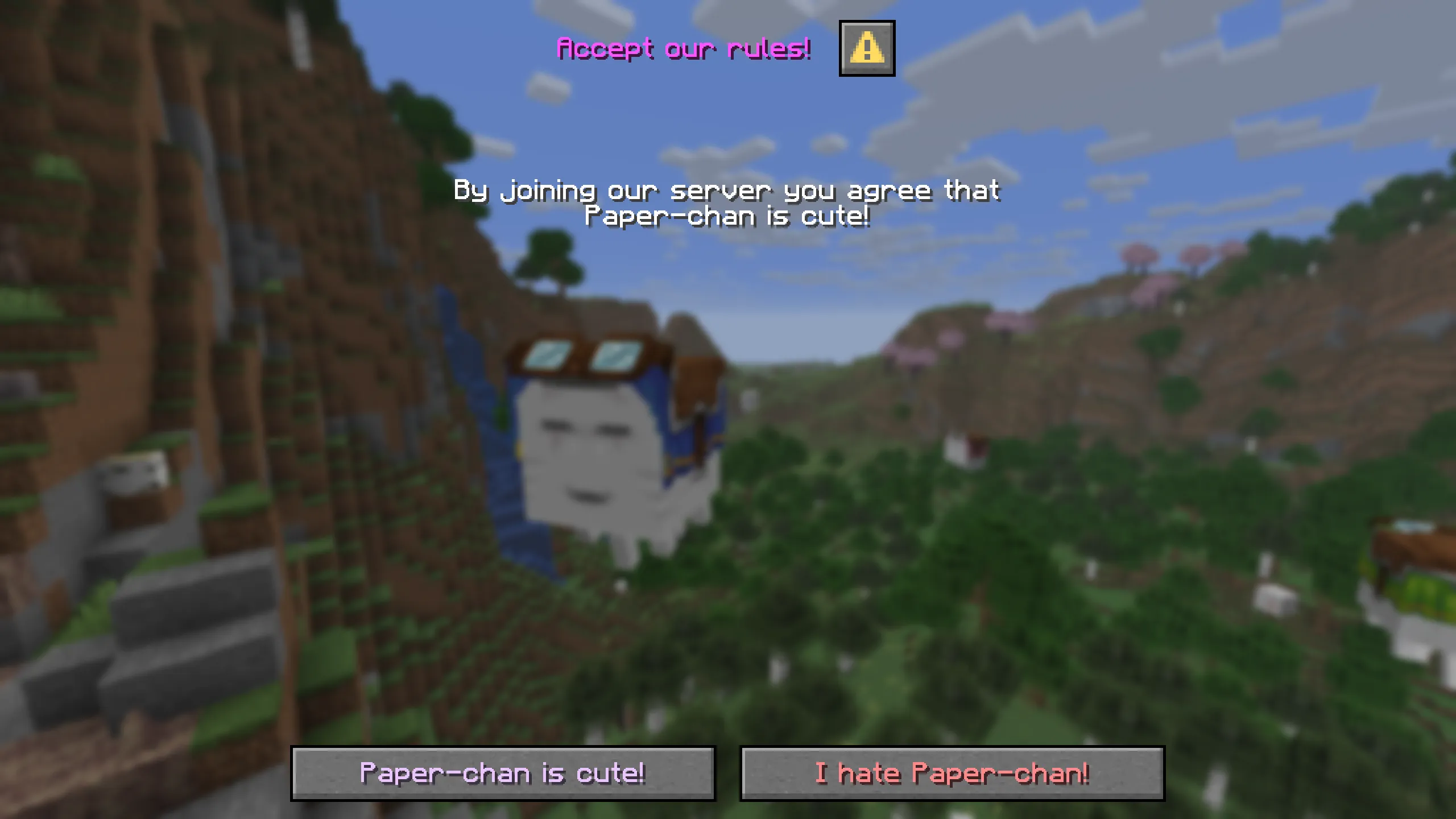 A dialog sent during the configuration phase