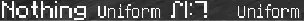 The result of parsing `Nothing <font:uniform>Uniform <font:alt>Alt  </font> Uniform`, shown in-game in the Minecraft client's chat window
